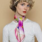 Susannagh Grogan Floral Pastel small square silk scarf
