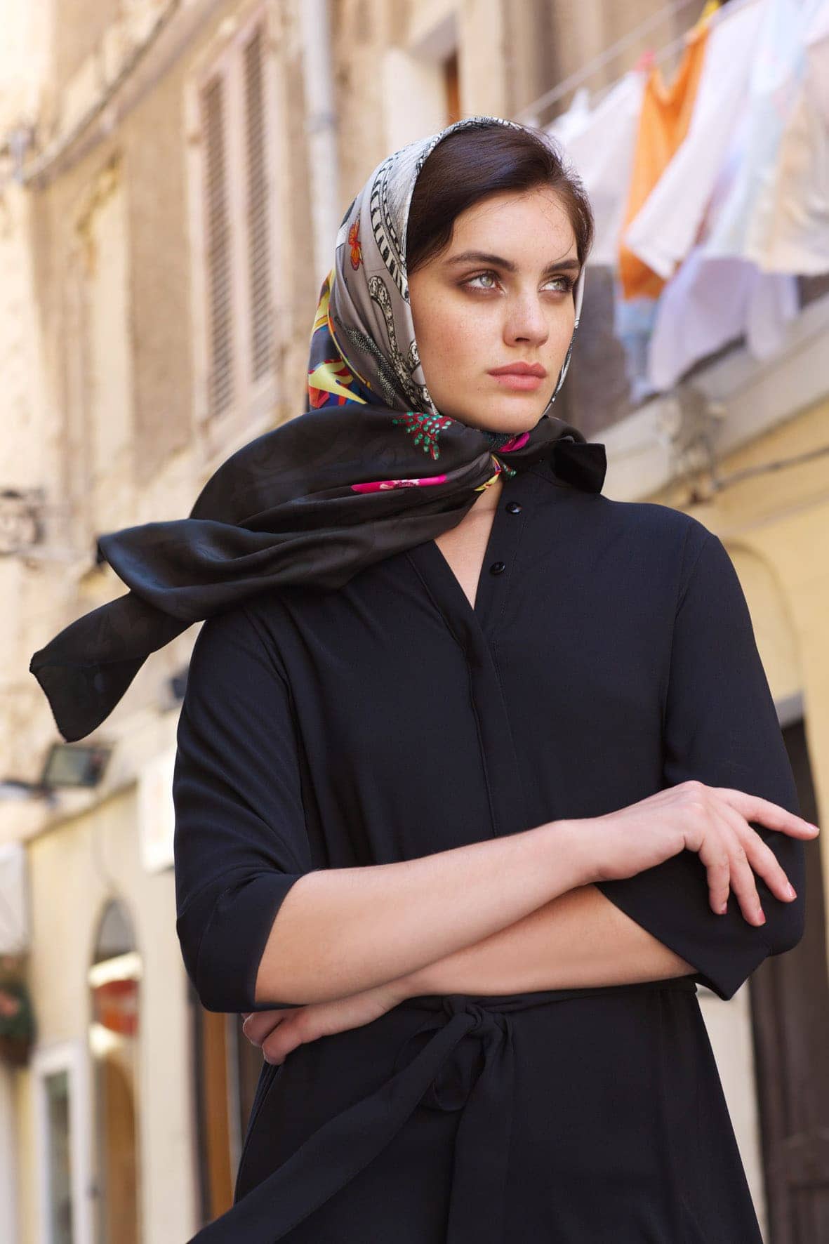 Irish designer Susannagh Grogan Large Printed Silk Scarf LOVE headscarf