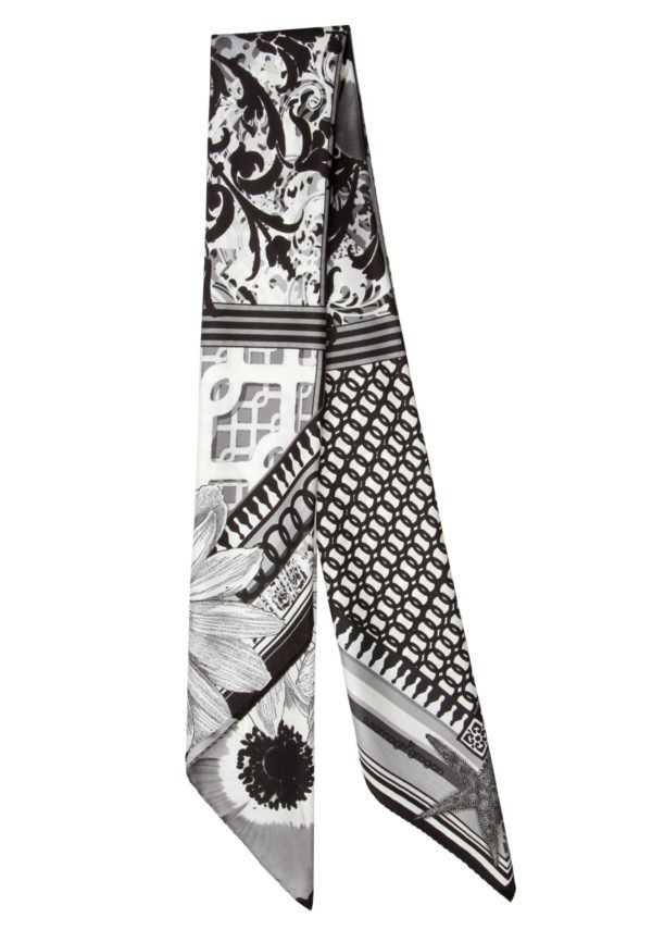 Susannagh Grogan Silk Scarves Black and White Medium Scarf