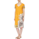 Susannagh Grogan Daisy Chain Orange Spot Silk Cotton Tunic Dress