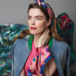 Susannagh Grogan Silk Scarves Scatter Floral small neck square