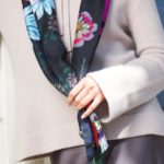 Black Floral Long Silk Scarf by Irish Fashion Designer Susannagh Grogan