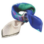 Blue Floral Chain Susannagh Grogan Small Silk scarf