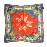 Orange Silk scarf. Classic printed scarves. Designed in Ireland
