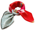 Red Pink Floral Chain Susannagh Grogan Small Silk scarf