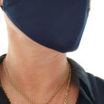 Susannagh Grogan Scarves - Navy + Gold Bee Face Mask