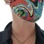 Susannagh Grogan Red swirl Stripe Mask