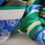 Green Swirl small silk scarf Susannagh Grogan Scarves