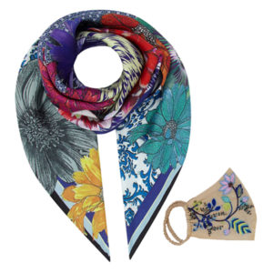 Susannagh Grogan Scarves Floral and matching face mask