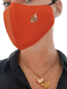 Irish Designer orange Bee facemask Susannagh Grogan
