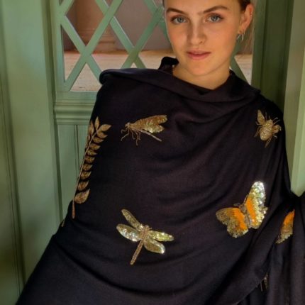 Large Embroidered Cashmere Scarves