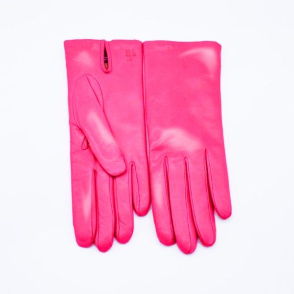 Pink Leather Gloves