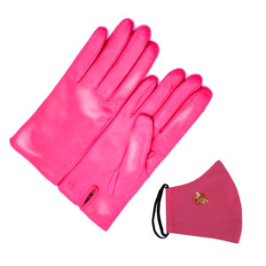 Pink Leather glove + Bee Pink mask